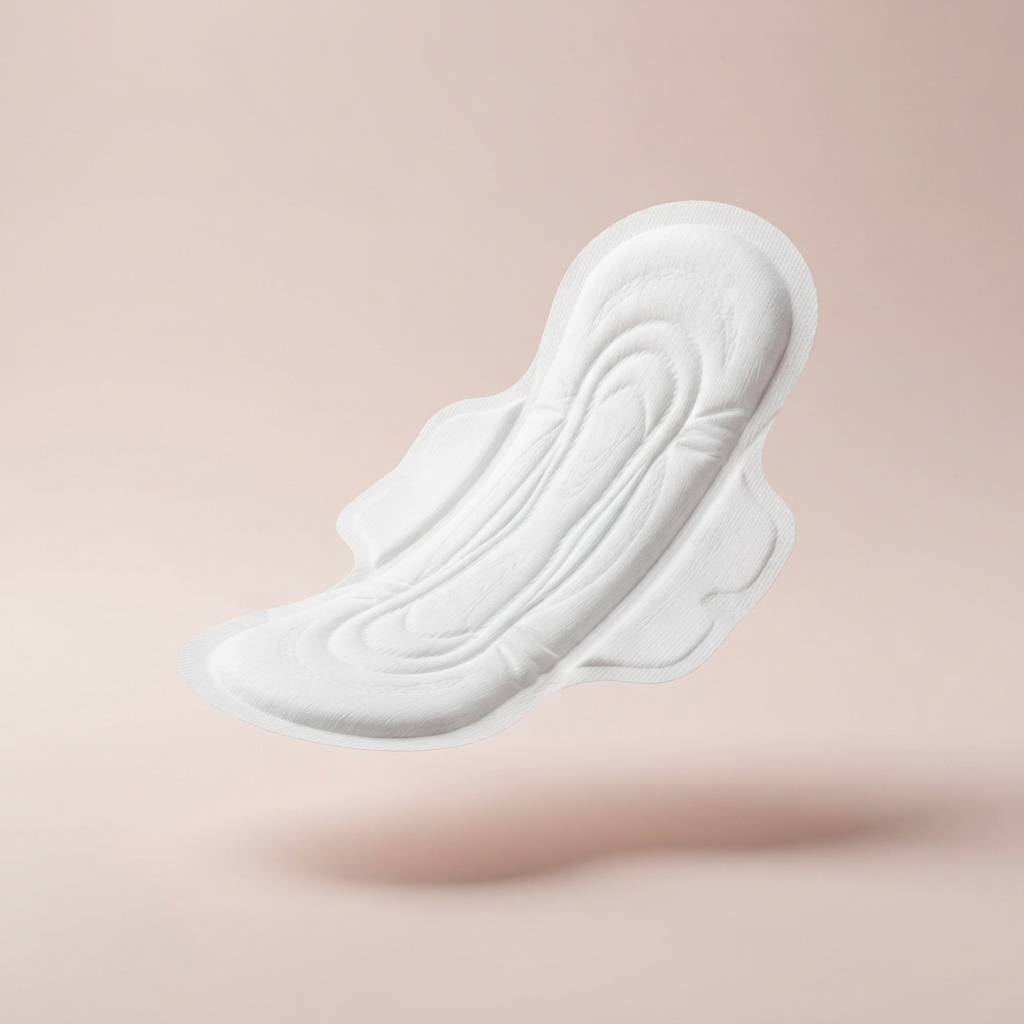 Editorial product shot of the Saniva 4 in 1 menstrual care pack